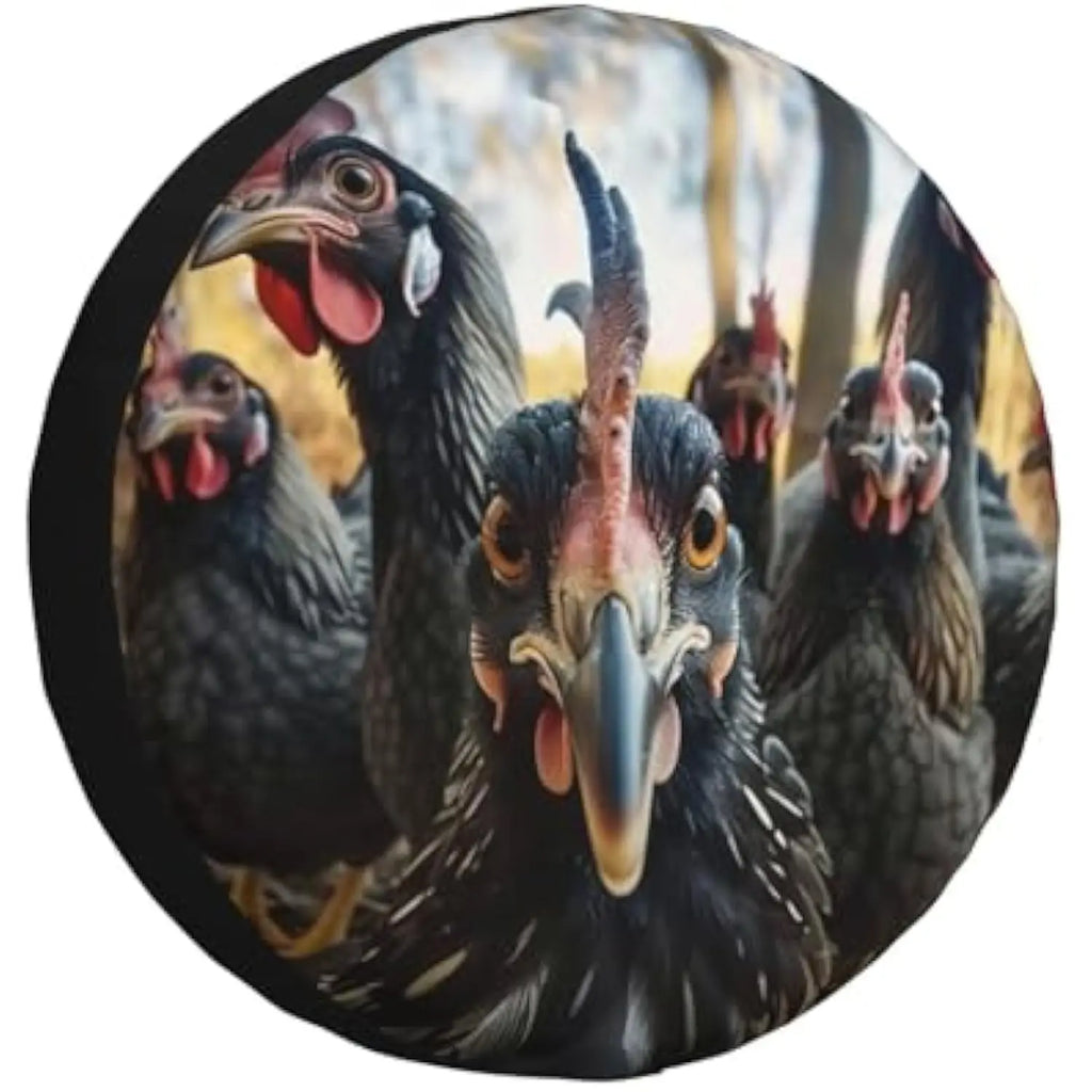 Funny Chickens Spare Tire Cover – Weatherproof Polyester SUV Spare Tire Cover HIP Acquiesce 14 in