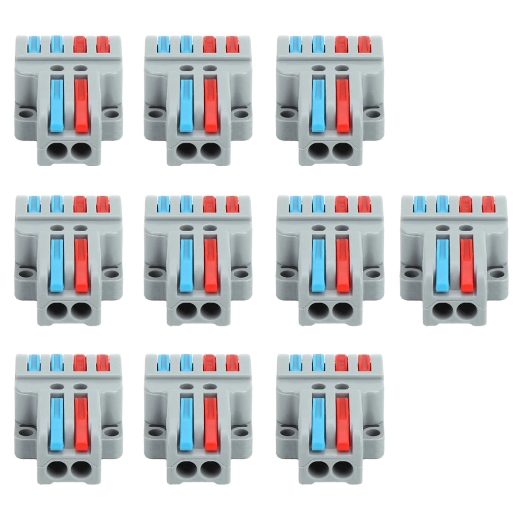 10PCS Cable Connector Color Quick Wiring 2 In 4 Out Terminal Block Connection LT‑422 Cable Connector Terminal HIP