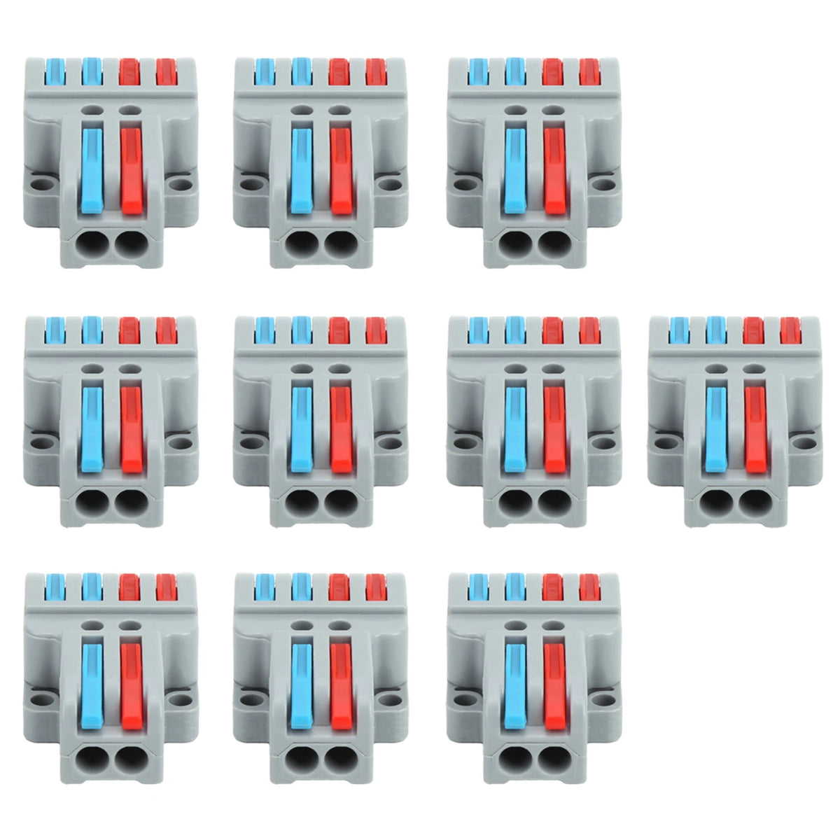 10PCS Cable Connector Color Quick Wiring 2 In 4 Out Terminal Block Connection LT‑422 Cable Connector Terminal HIP