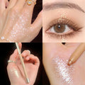 Glitter Eyeshadow Pen Pearlescent Matte Diamond Eyeliner Pen Waterproof Highlight Brighten Silkworm Makeup Pencil Shiny Eyelids HIP 01 Champagne Gold