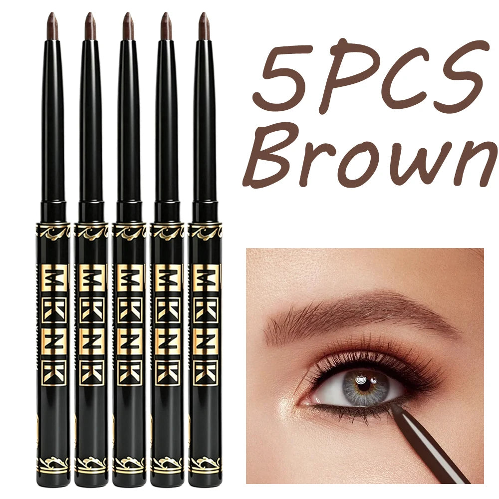1/2/3pcs Automatic Retractable Eyeliner Gel Pens Smooth Application High-Pigment Matte Waterproof Lasting Under Eye Glue Makeup HIP 5Pcs Brown MKNK