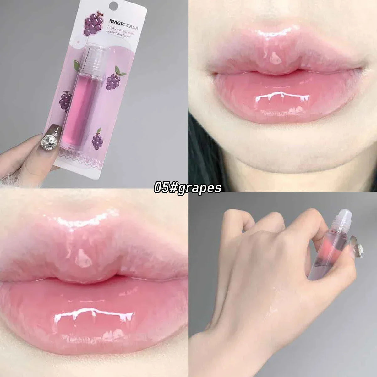 Fruit Rolling Lip Oil Moisturizing Colorless Pearl Liquid Lip Balm Transparent Lips Make Up Primer Hydrating Lip Gloss Cosmetics HIP 05