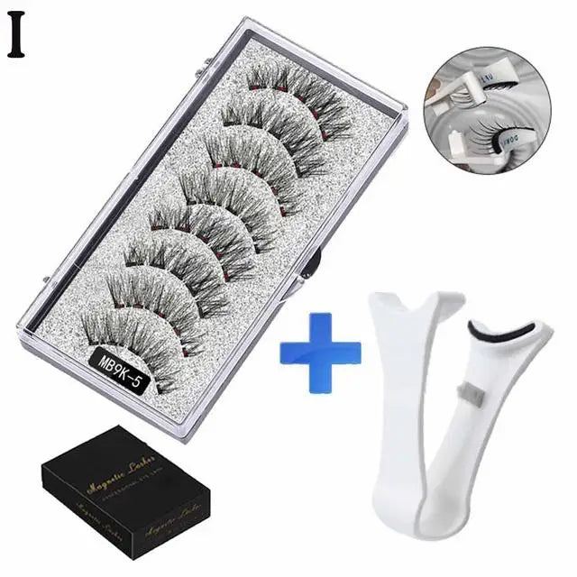 3D Natural Magnetic Eyelashes,With 5 Magnetic Lashes Shipping Box Eyelashes Handmade False Gift Reusable Support Drop Magne T6N2 HIP 09 CN