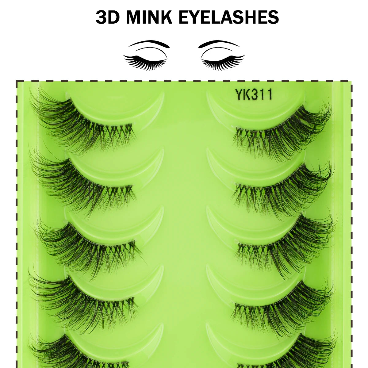 YSDO Fox Half Eye Lashes Soft Natural Faux Mink Eyelashes Fake Lashes Natural Look Short Wispy Clear Band Lash Makeup Multipack HIP