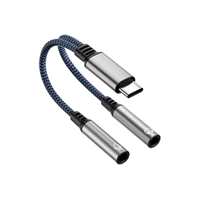 2-in-1 USB-C to Dual 3.5mm Audio Adapter with DAC Chip USB-C Audio Adapter HIP A2