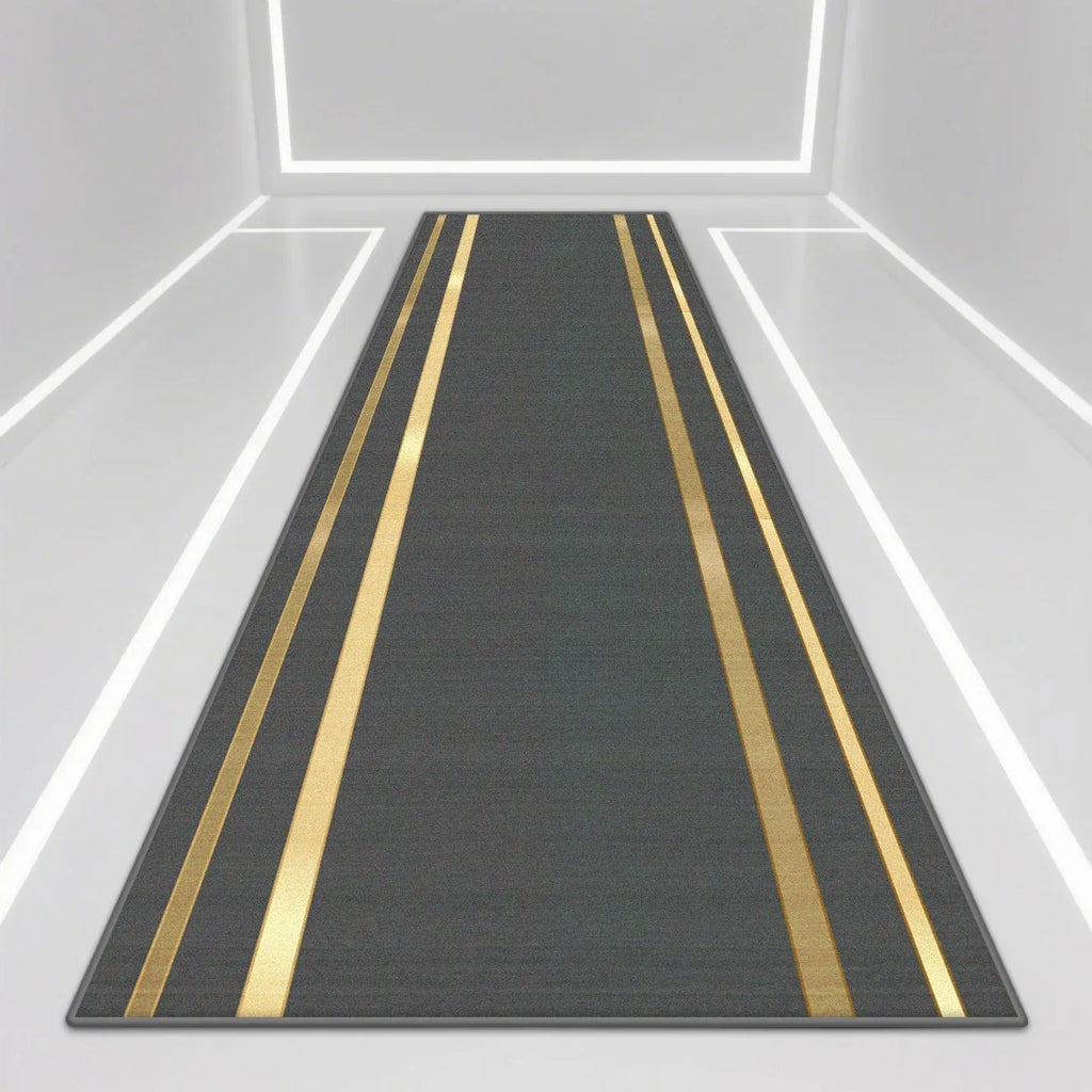 Black & White Striped Runner Rug – Non-Slip Washable Mat Runner Rug HIP 4 50X150cm-Felt