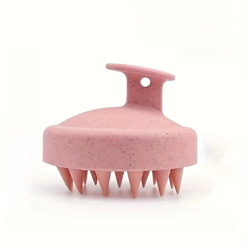 Silicone Scalp Massage Brush – Wet & Dry Shampoo Scrubber Scalp Massage Brush HIP C602-pink 1pcs