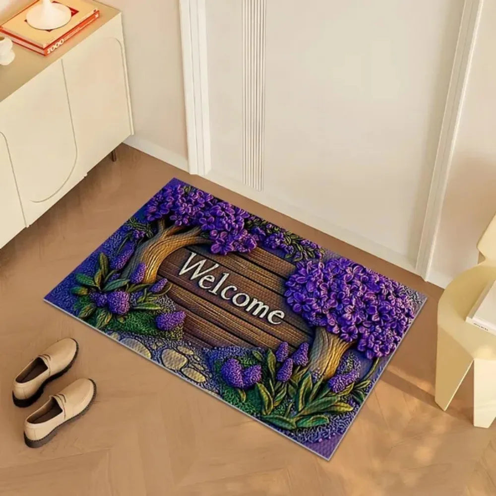 Fresh Lavender Anti-Slip Doormat – Washable Polyester Mat Decorative Floor Mat HIP