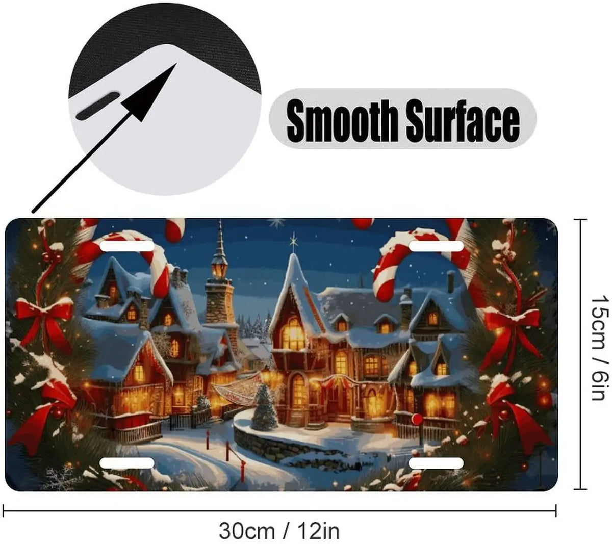Merry Christmas Aluminum License Plate Frame 12x6 Inch License Plate Frame HIP