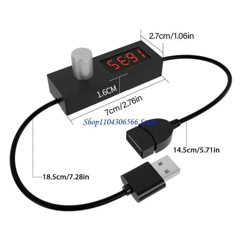 USB Countdown Timer Cable with Auto Shut-Off | 5V 2A USB Timer Cable HIP