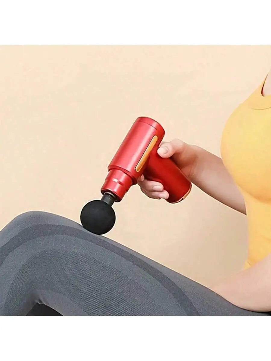 Portable Percussion Massage Gun – LED Screen & 4 Heads | AXH Percussion Massage Gun HIP Red