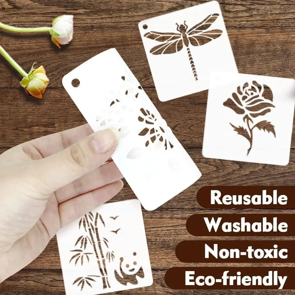 50-Piece Floral DIY Painting Stencil Set – Reusable PET Templates DIY Painting Stencil Set HIP