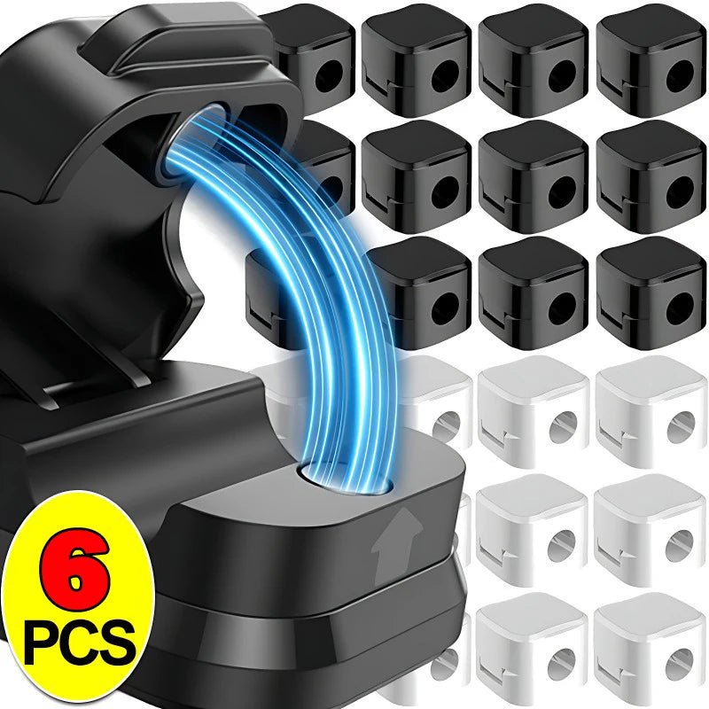 6-Pack Magnetic Cable Clips – Under Desk Cord Organizer Cable Organizer Clips HIP