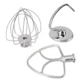3pcs Stand Mixer Attachment Flat Beater Wire Whip Tilt Head Stand Mixer Accessories Easy To Clean Stainless Steel for Kitchen HIP Default Title
