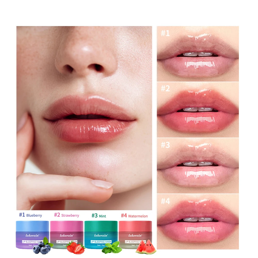 Blueberry Overnight Lip Sleeping Mask Dual Color Hydrates Dry Cracked Skin Reduces Fine Lines Moisturizing Nourishment Care HIP