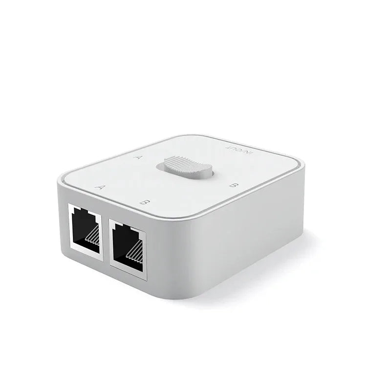 2-Port Gigabit Network Switch 1000Mbps RJ45 Splitter Adapter Network Switch HIP 1000M 2Ports White