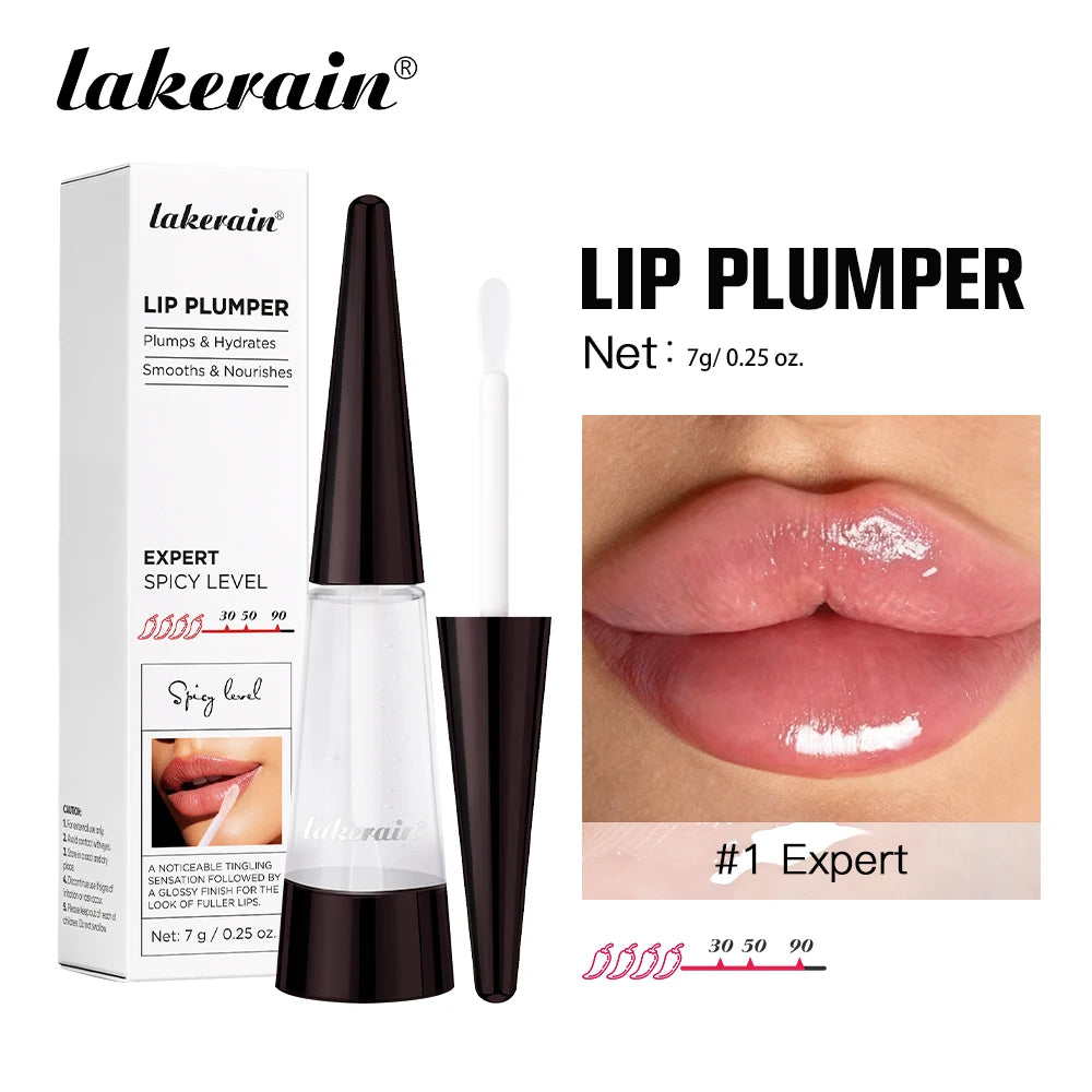 Lakerain Lip Plumper Gloss Oil Lip Long-Lasting Moisturizer Volume Boosting Lip Oil Volumizing & Hydrating Non-Dry Plumping HIP
