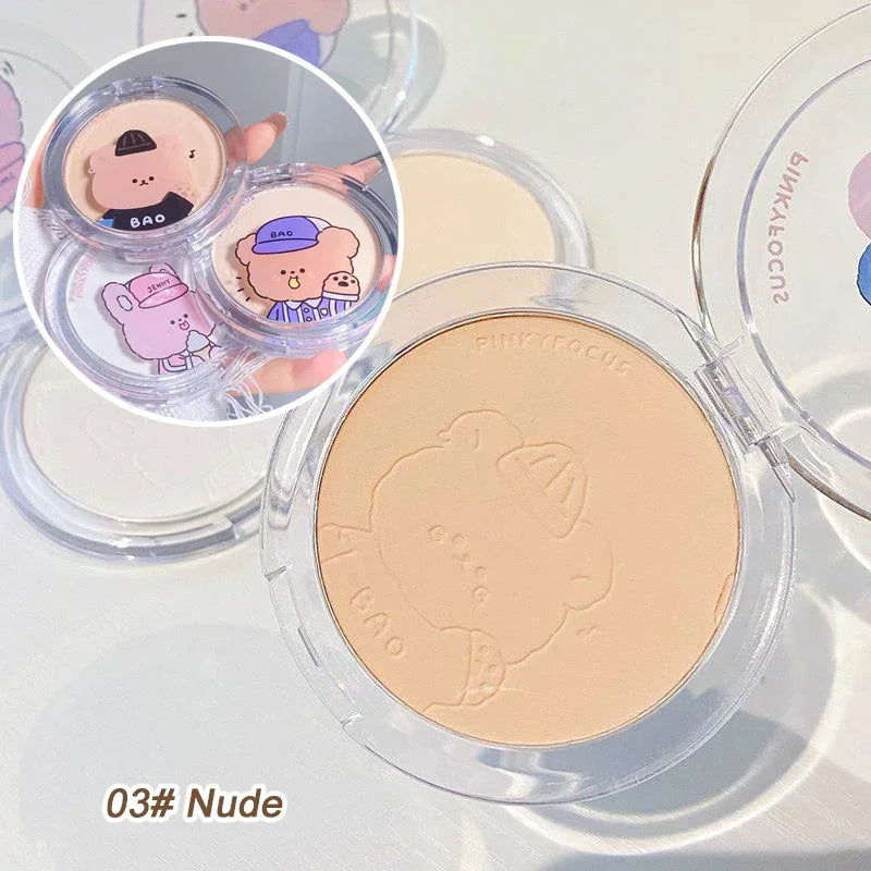 Matte Oil Control Pressed Powder Lightweight Tulle Waterproof Setting Powder Palette Face Fixed Powder Nature Makeup Cosmetics HIP 03