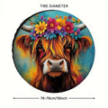 Cow Print Spare Tire Cover – Colorful Floral Bull Design Spare Tire Cover HIP 1 17 in