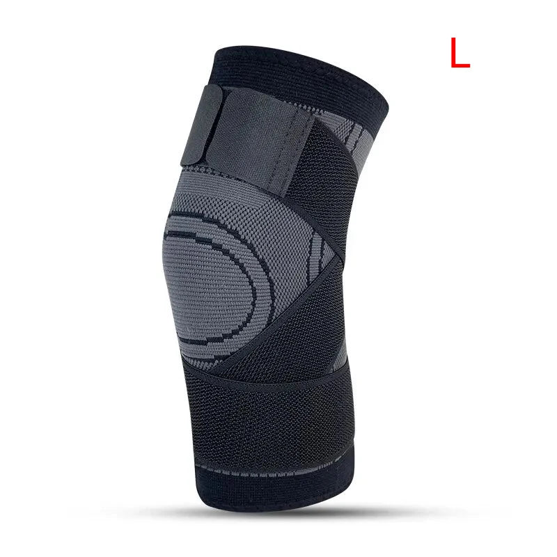 Adjustable Nylon Sports Knee Brace – Patella Stabilizer Knee Brace Support HIP L-Black