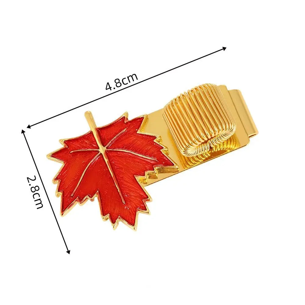 Maple Leaf Metal Pen Loop Holder Bookmark for Notebooks Pen Clip Bookmark HIP