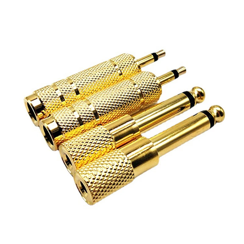 2-Pack 6.35mm to 3.5mm Mono Audio Jack Adapter – Gold Plated Audio Jack Adapter HIP