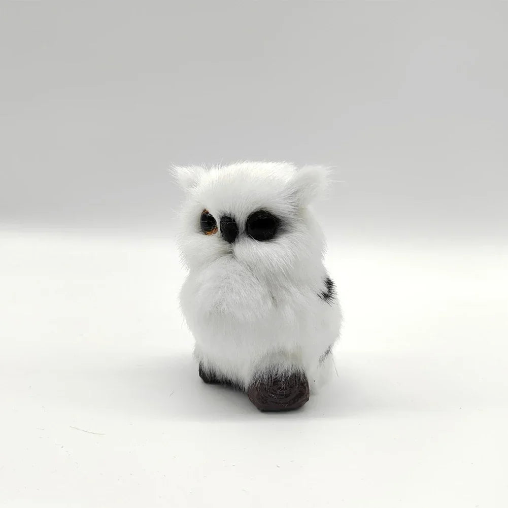 Simulation Owl Ornaments Plush Toys Cute Doll Artificial Fur Toy Christmas Tree Decor Pendant Christmas Gift For Kids Home Decor HIP White 3