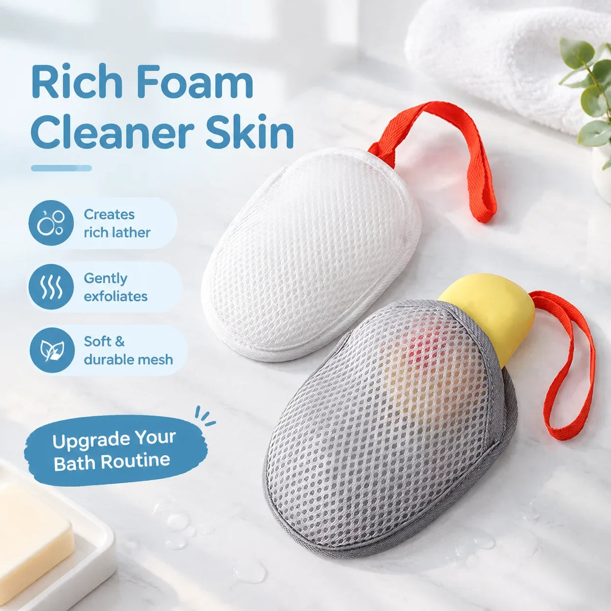4Pcs/Set Soap Foam Mesh Massage Exfoliating Bag Bath Bubble Machine Exfoliating Bathroom Supplies Cleaning Tools HIP