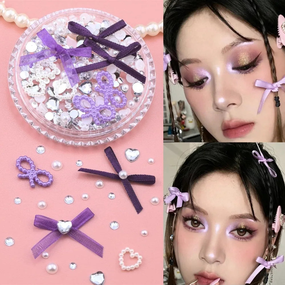 3D Rhinestone Bow Crystal Face & Nail Sticker Decorations