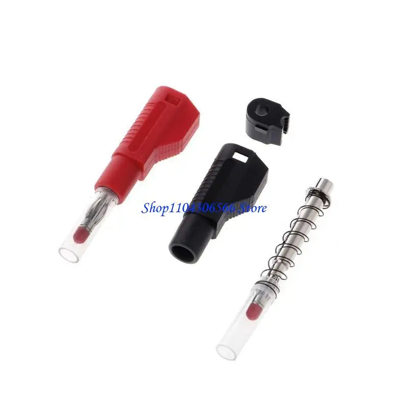 10-Pack 4mm Stackable Banana Plugs – Solder Type, Red & Black Electrical Connector HIP