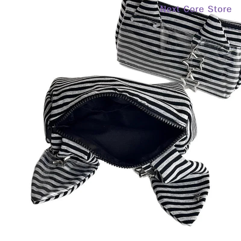 Striped Devil Horn Pencil Case – Large Capacity Pouch 2-Pc Pencil Case Set HIP