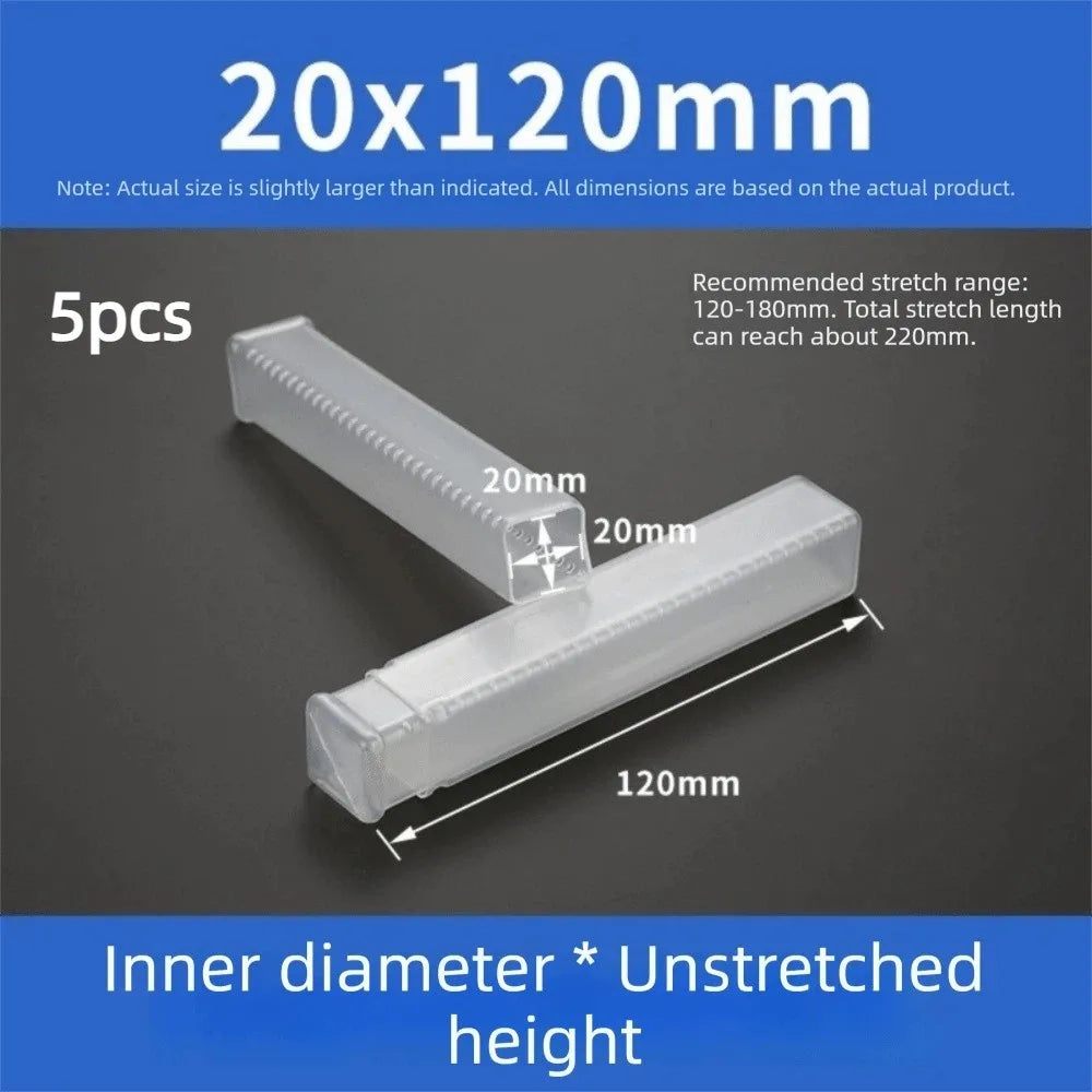 5-Pack Transparent Drill Bit Storage Boxes – Telescopic Stackable Tool Storage Box HIP 20-120mm
