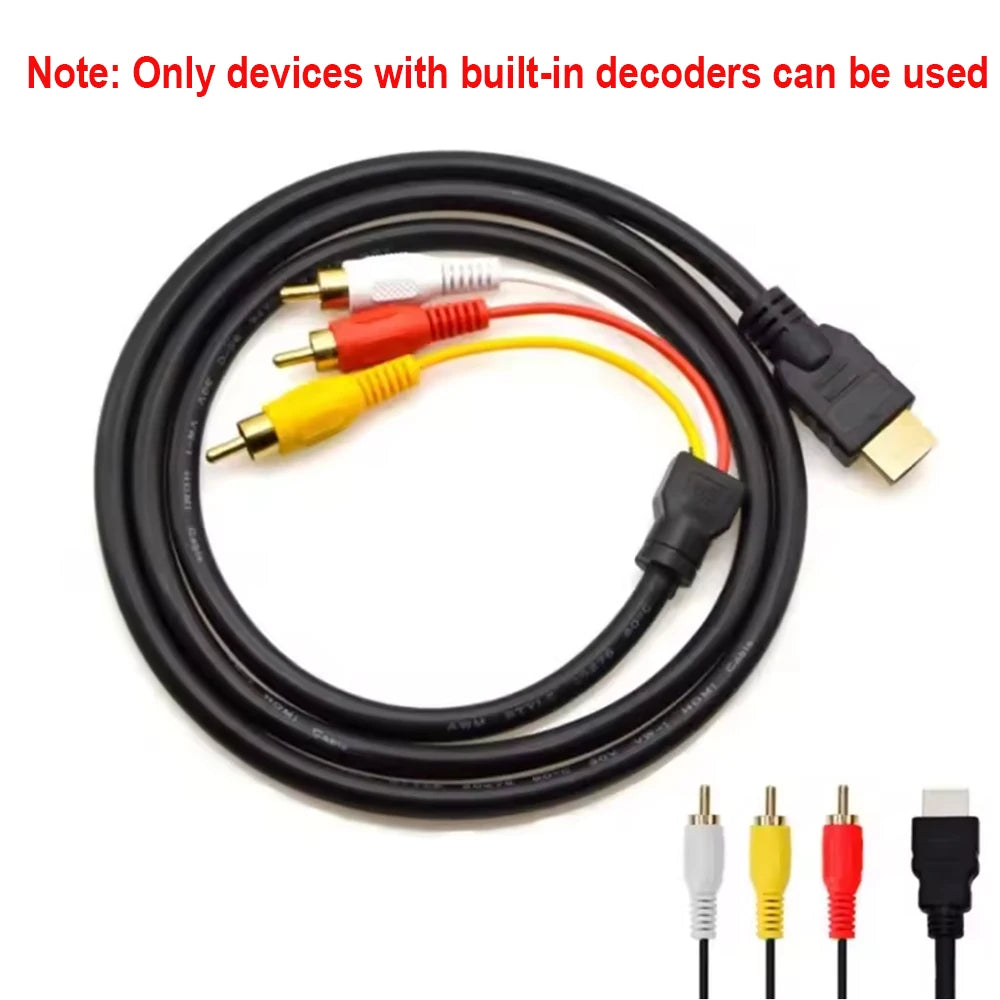 HDMI to 3RCA Cable One-Way HD Player Adapter | OULLX HDMI Adapter Cable HIP
