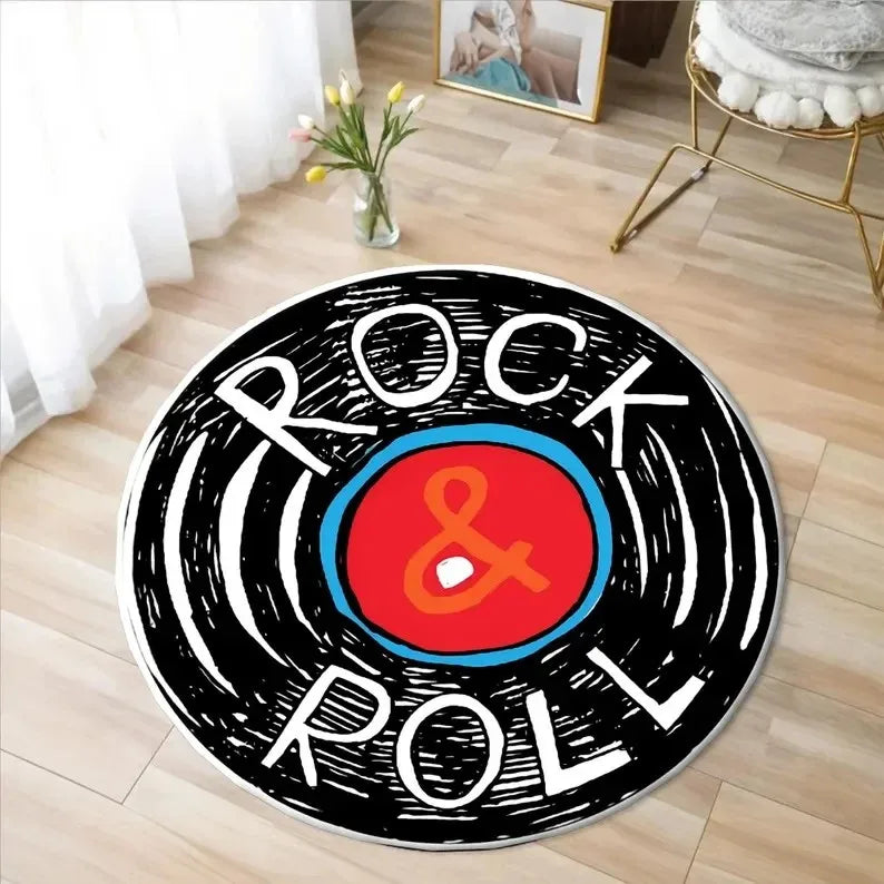 Retro Vinyl Record Round Rug – Non-Slip & Machine Washable Round Area Rug HIP 1 40x40cm