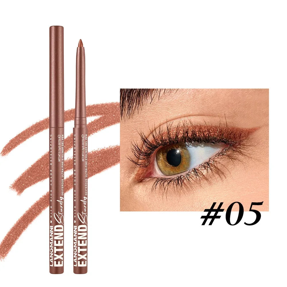 Waterproof Eyeliner Gel Pencil Matte Glitter Lying Silkworm Eye Shadow Pen Brown No Smudge Quick Drying Rotatable Eyeliner Stick HIP 05