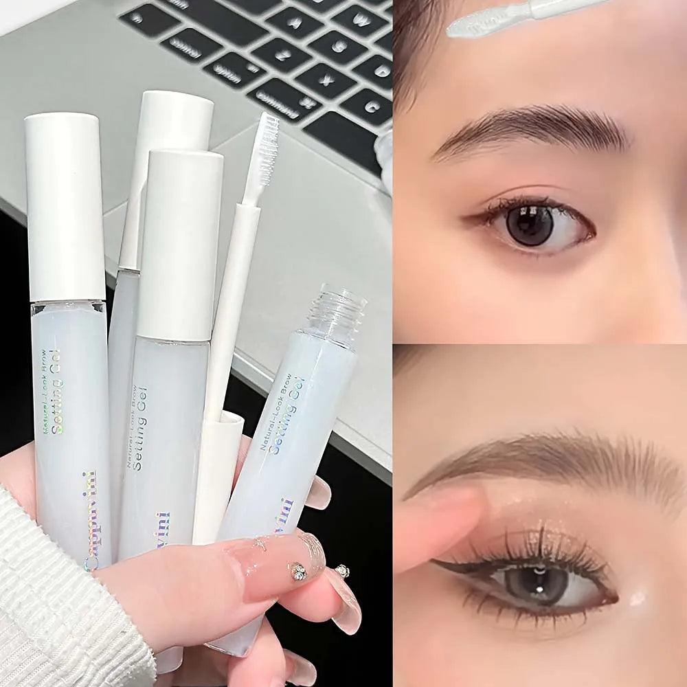 Waterproof 3D Wild Brow Gel Lasting Transparent Brows Styling Gel with Comb Brush Sculpt Fluffy Brows Styling Wax Cosmetics HIP