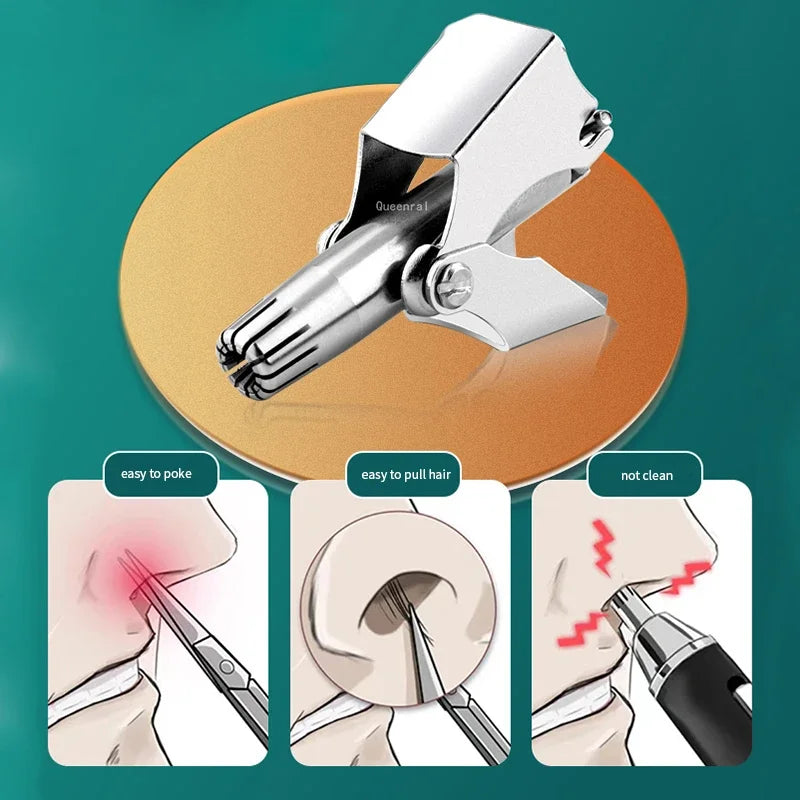 Manual Nose & Ear Hair Trimmer – Stainless Steel, Washable Nose & Ear Trimmer HIP