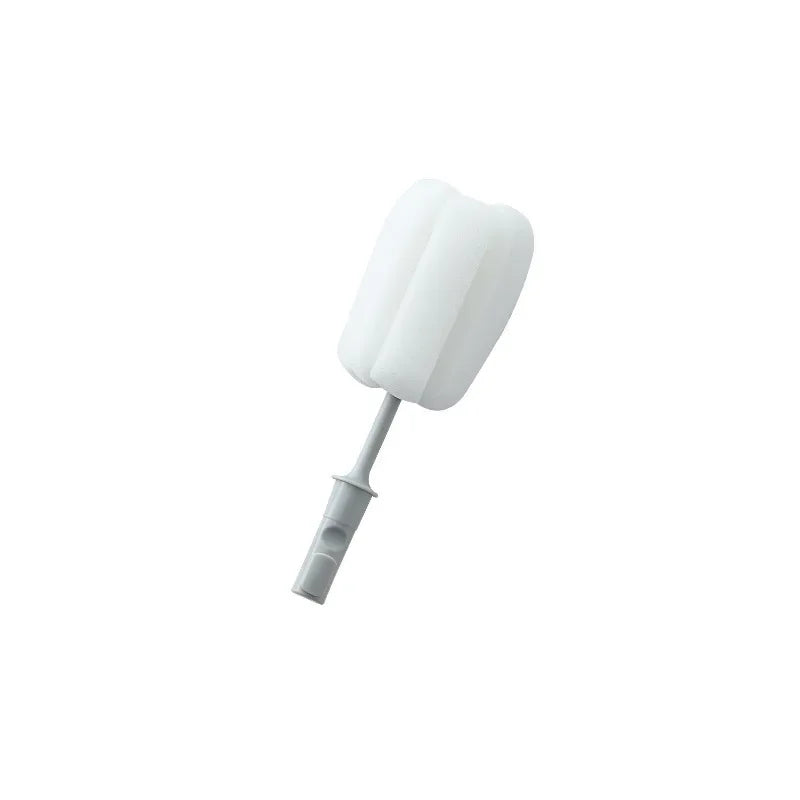Long Handle Sponge Cup Brush – Bottle & Glass Cleaner Bottle Cleaning Brush HIP C33-White Head 1pcs