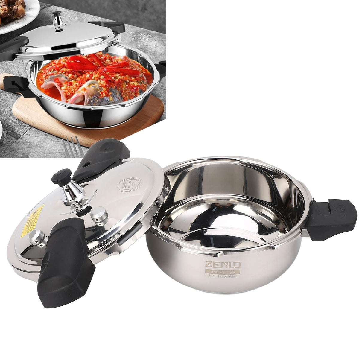 Mini Pressure Cooker Healthy Acid Alkali Resistance 1.8L Pressure Cooker Scratch Resistance for Gas Stove for Pressed Oysters HIP