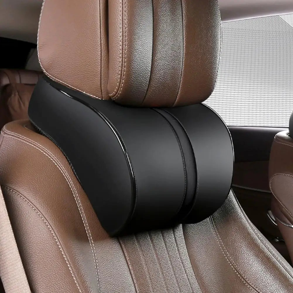 Car Neck Pillow PU Leather Car Headrest Pillow Memory Foam Neck Pain Relief Car Seat Pillow Neck Support Car Accessories HIP