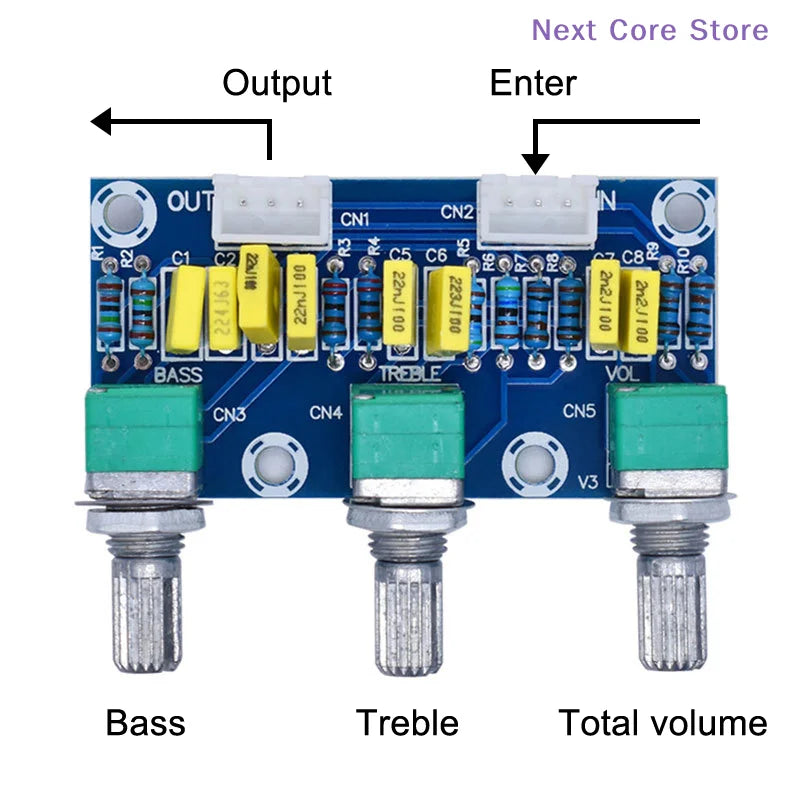 XH-M802 Passive Tone Board – Treble, Bass & Volume PCB Tone Control PCB HIP