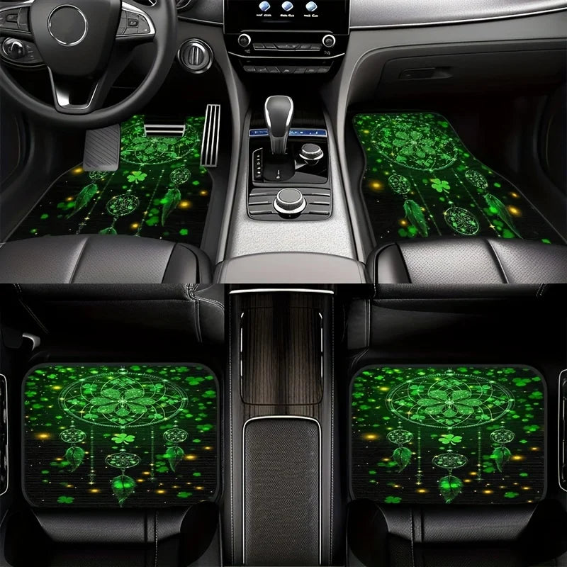 4-Piece Crystal Velvet Car Floor Mat Set – Dream Catcher Print Car Floor Mats HIP