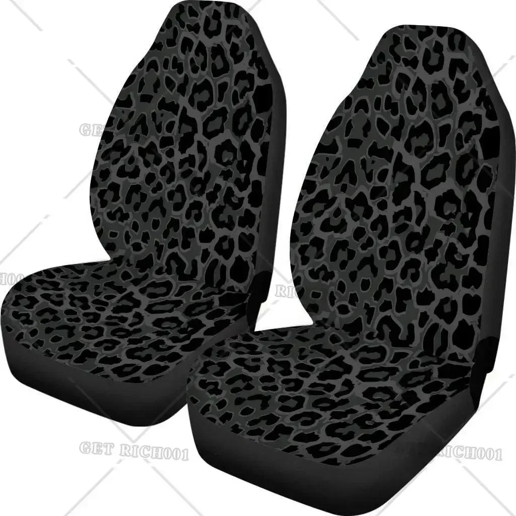 Leopard Print Car Seat Covers – Black Gray Universal Fit Car Seat Covers HIP