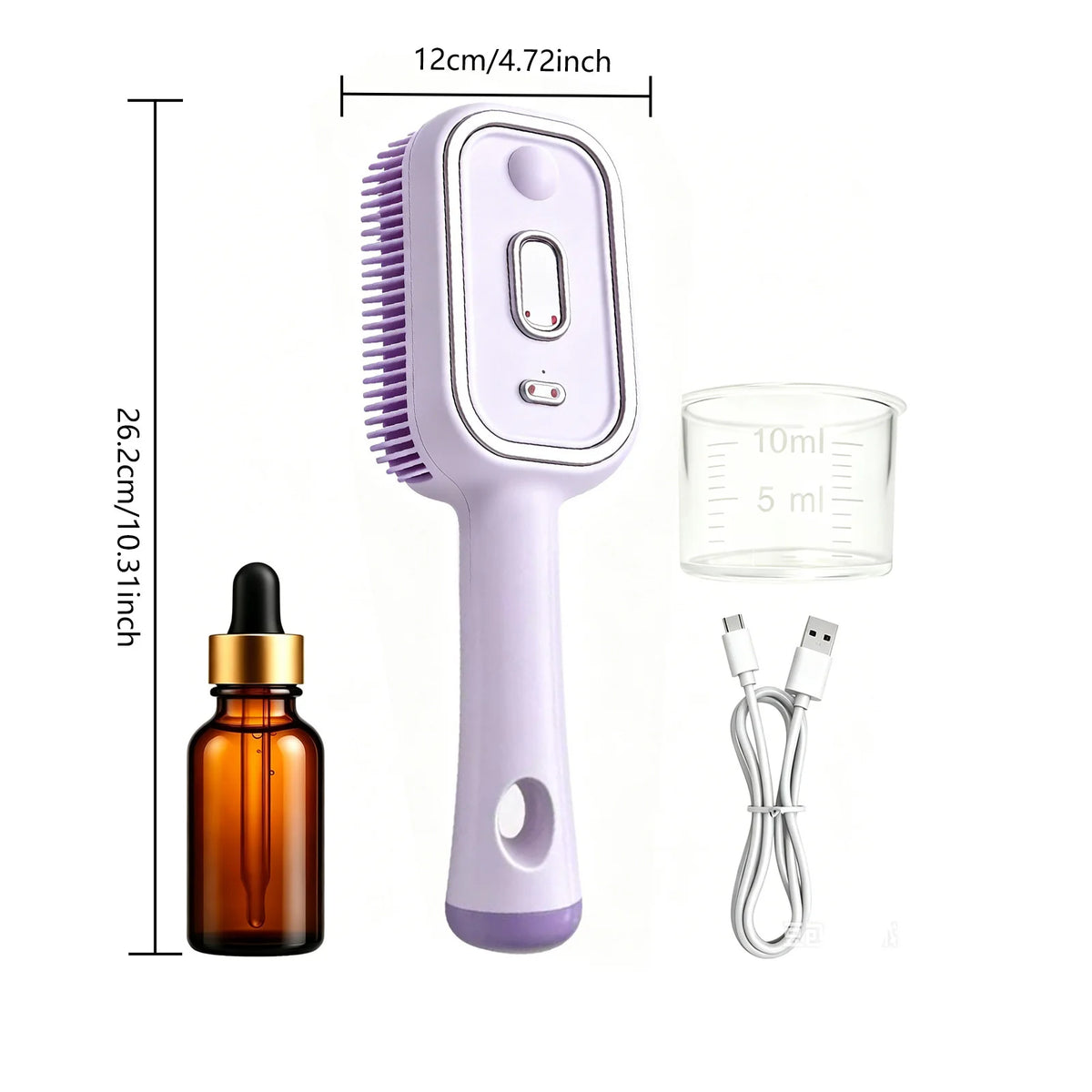 Electric Steam Hair Brush – Red Light Scalp Massage Comb Steam Hair Brush HIP Style C