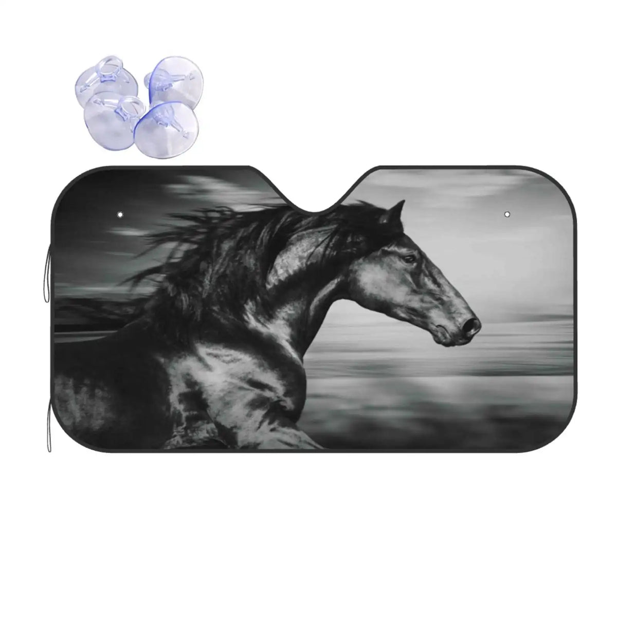 Running Horse Car Windshield Sun Shade – UV & Heat Block Car Windshield Sunshade HIP M