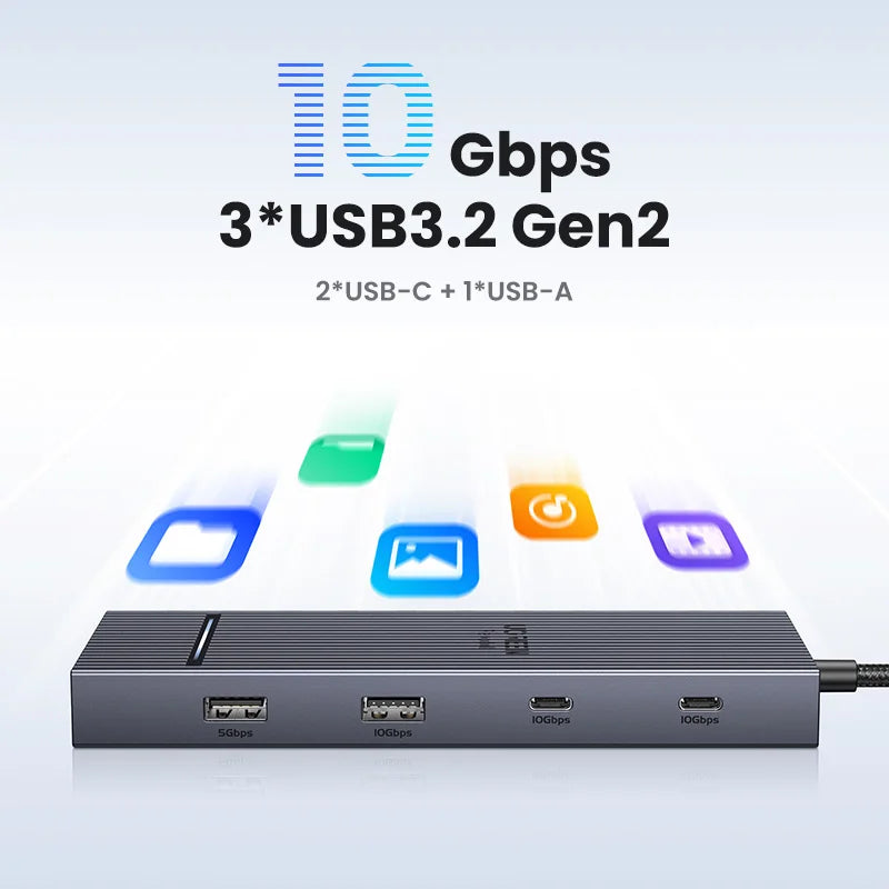 UGREEN USB-C Hub 10Gbps 4K60Hz HDMI PD100W 6-in-1 Dock USB-C Docking Hub HIP