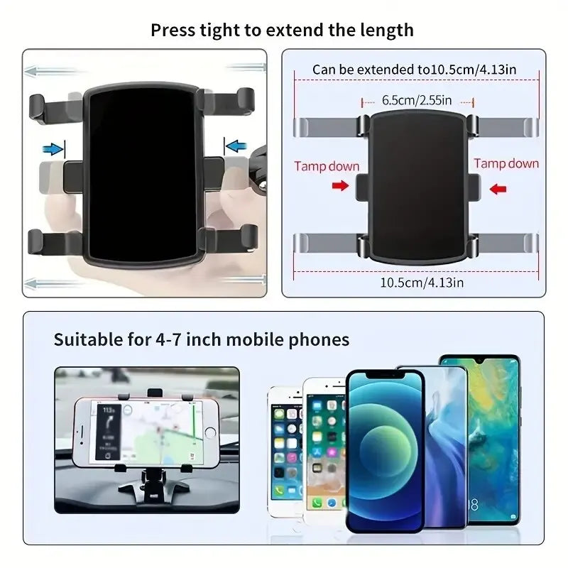Universal Dashboard Car Phone Holder Clip Mount – Black Car Phone Mount HIP