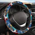 Christmas Neoprene Steering Wheel Cover – Santa & Reindeer Steering Wheel Cover HIP black