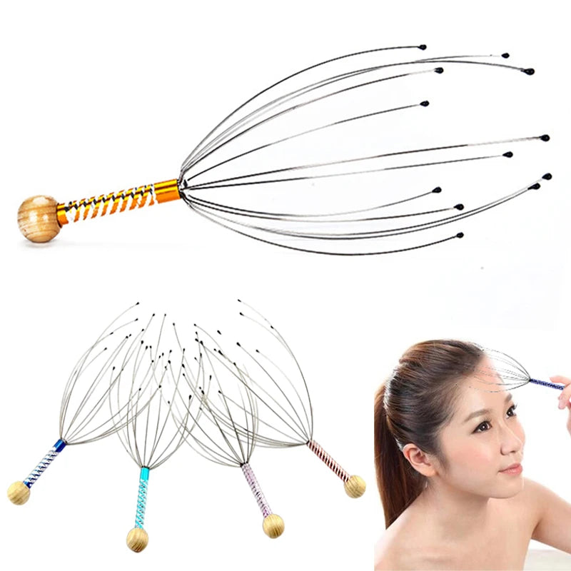 1PC Octopus Head Scalp Relaxation Massage Pain Relief Body Massager Stress Release Relaxing Claw Metal Massager Device Unisex HIP