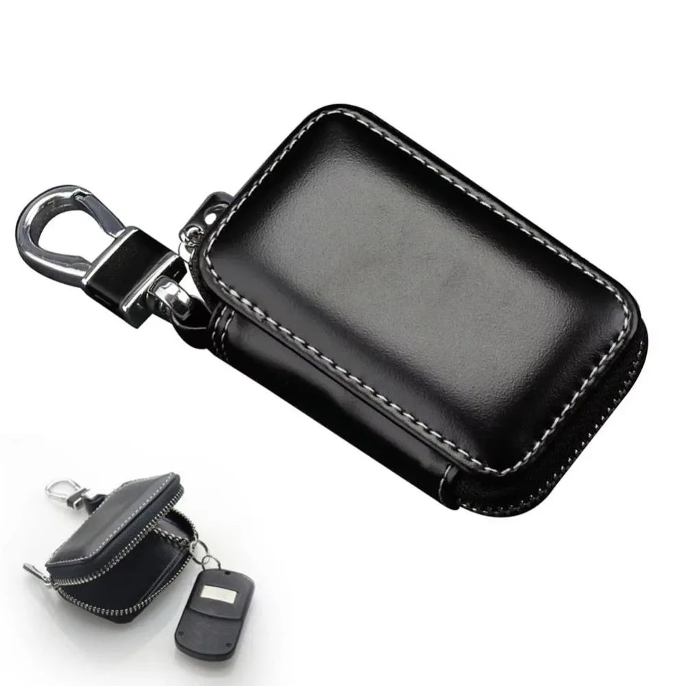 Leather Key Wallet Pouch – Zipper Key Holder for Men & Women Leather Key Wallet HIP